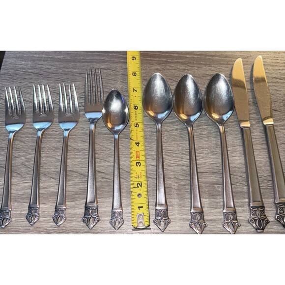 EKCO Eterna Padua Stainless Steel Flatware Forks Knives Spoons Lot Of 10 Japan - Picture 4 of 13